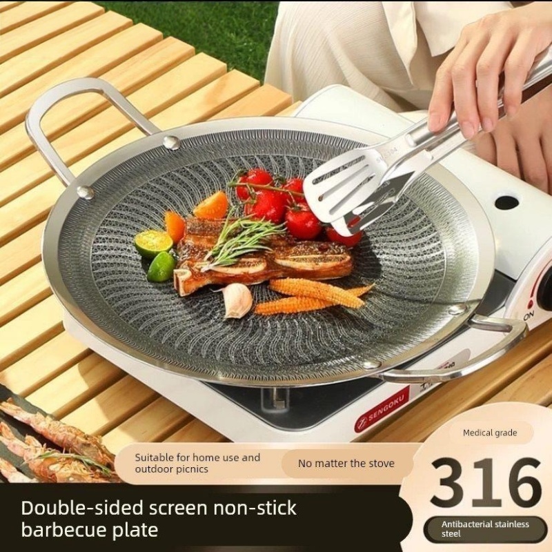 Camping Cooking Bbq - 316 Edelstahl Multifunktionale Koch- und Grillpfanne