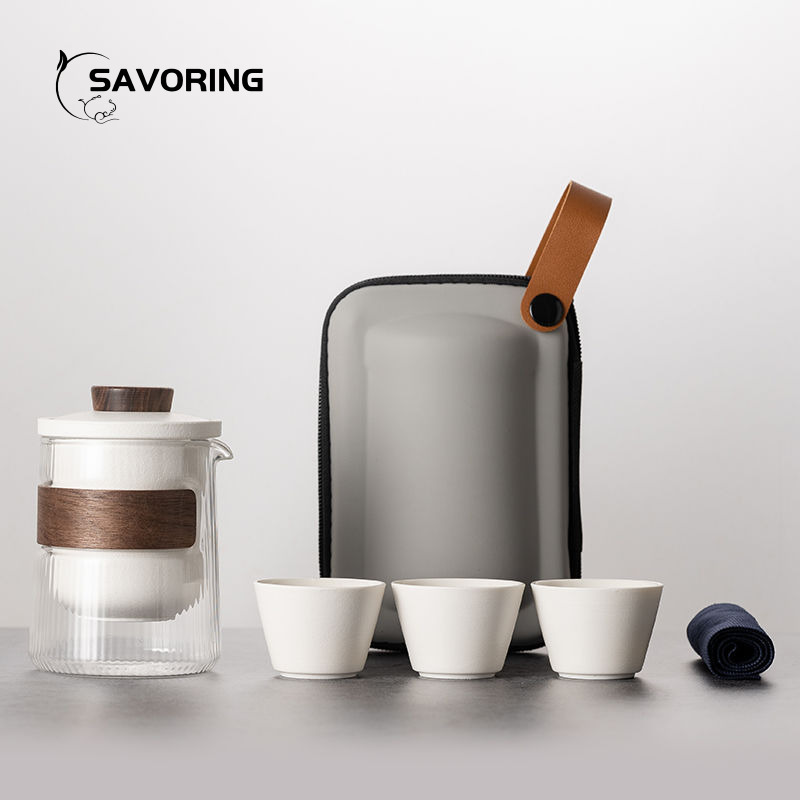 Camping Cooking Sets - Einfaches chinesisches Keramik-Teeset, 1 Kanne, 3