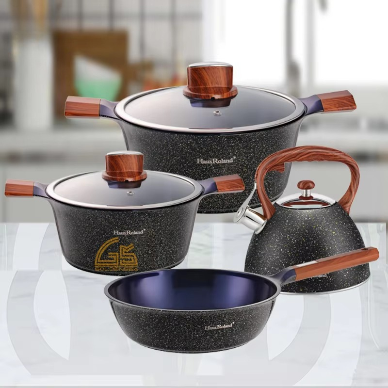 Camping Cooking Set Non Stick - Camping-Küchen-Suppentopf-Set, Induktionsgeeignetes Antihaft-Aluminium-Kochgeschirr-Set
