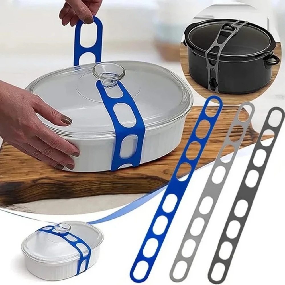 Camping Cooking Pot With Lid - Wiederverwendbarer Silikon-Elastik-Topfdeckelhalter Universelles Topfdeckel-Sicherungsband Outdoor-Camping-Kochgeschirr-Organizer-Werkzeug