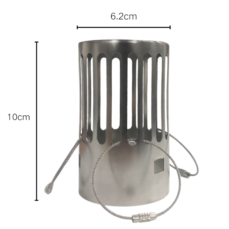 Charcoal Chimney Starter - Camping-Holzofen-Kaminhaube 62mm Edelstahl Funkenfänger mit Regenschutz