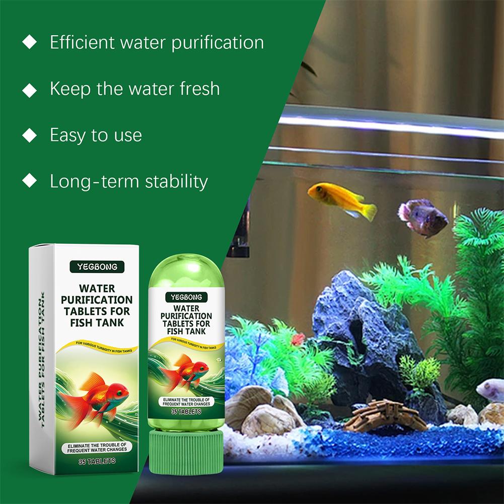 Water Purification Tablet - Wasserreinigungstabletten für Aquarien, Algenentferner, Klärer, Geruchsentferner,