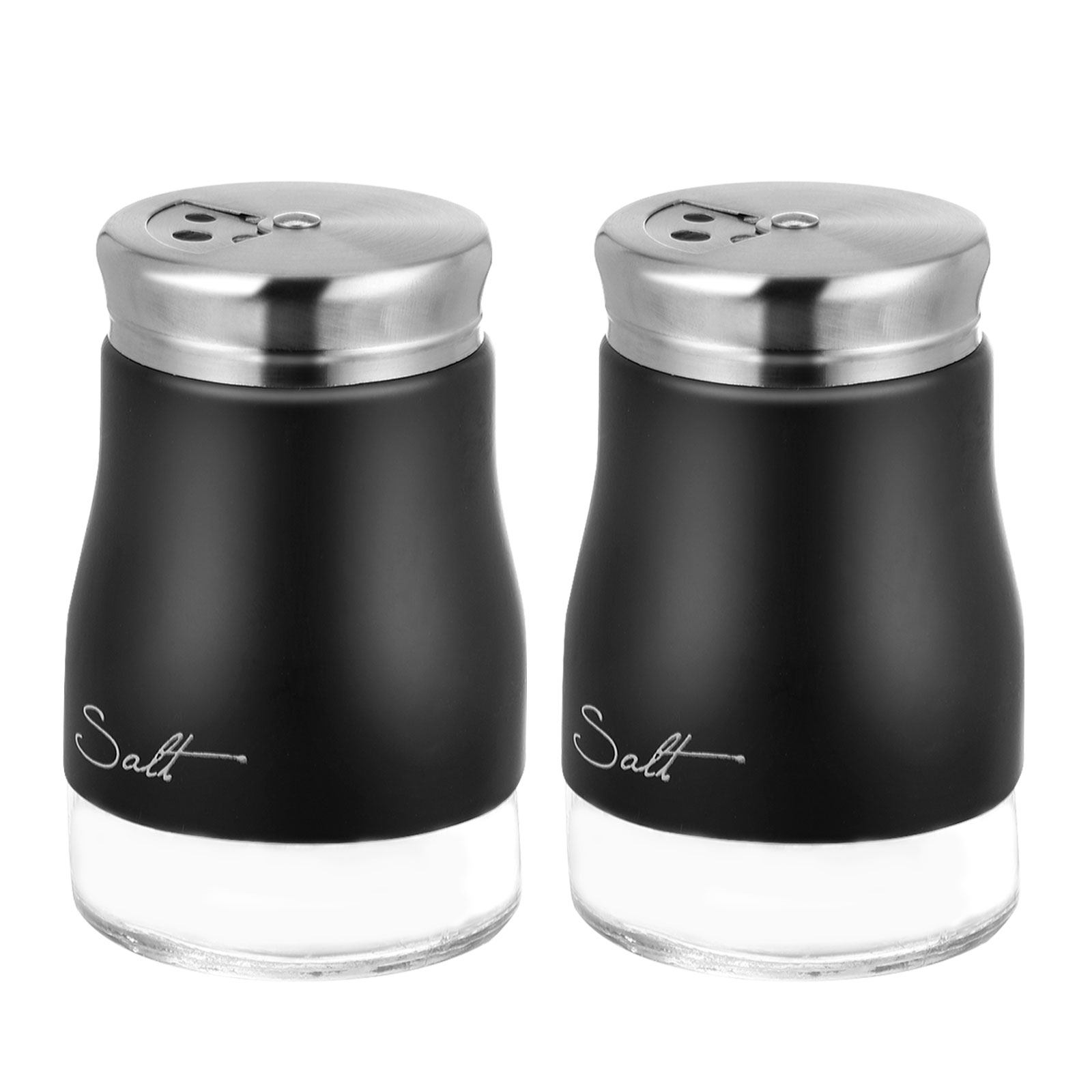 Camping Cooking Sets - 2-teiliges Salzstreuer-Set aus Glas mit Edelstahlbehälter