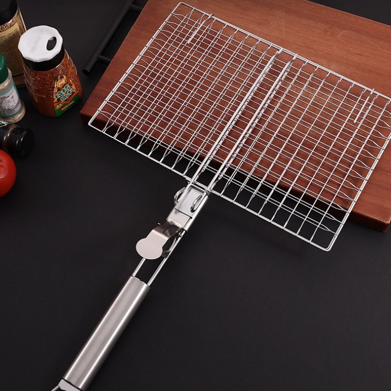 Camping Cooking Bbq - 1SET Grill Net BBQ Mesh Griff