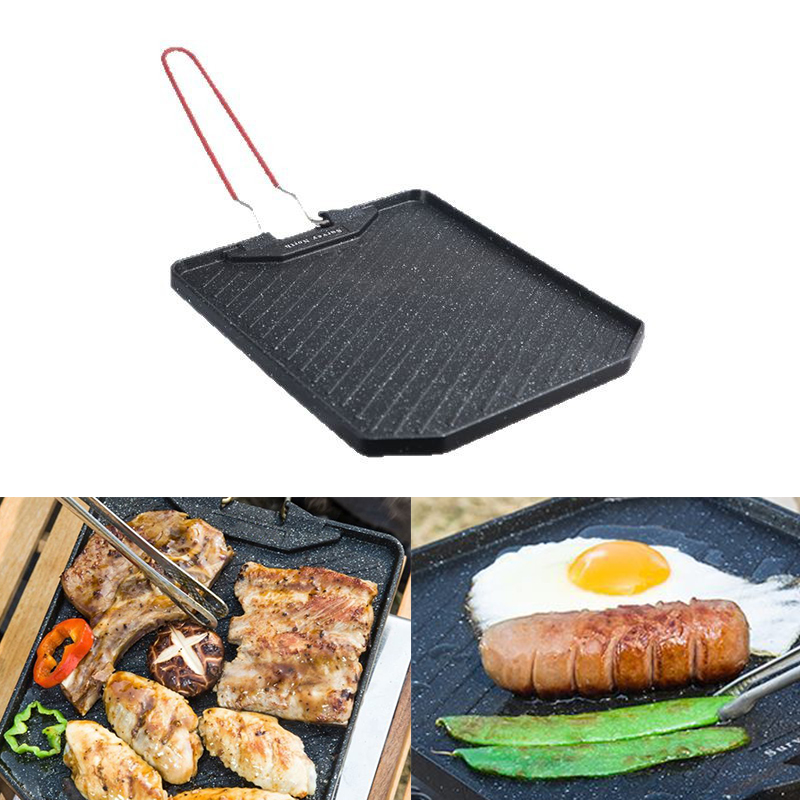 Camping Cooking Set Non Stick - Outdoor-Camping-Grillpfanne, antihaftbeschichtete Bratpfanne für den Haushalt,