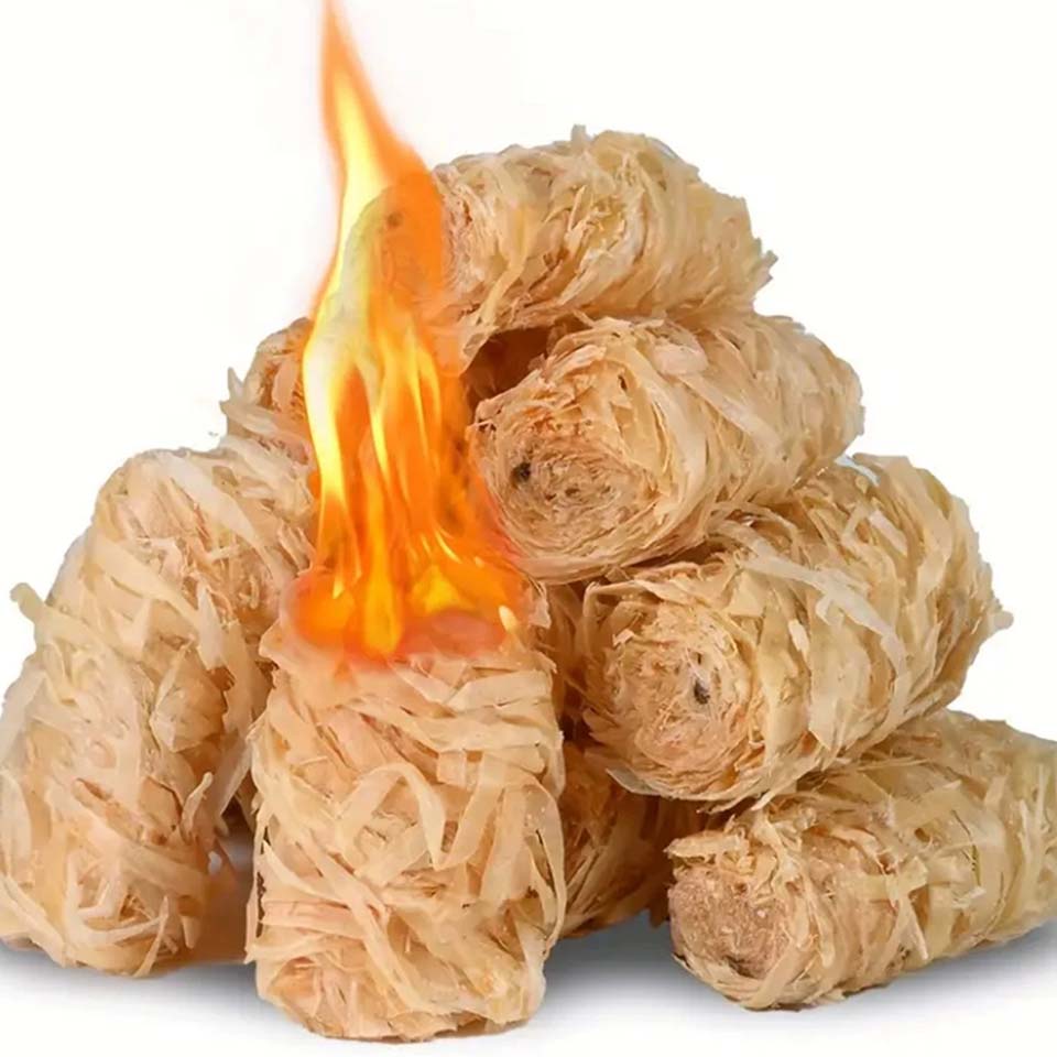 Charcoal Chimney Starter - 30/100 Stück natürlicher Feueranzünder, Wachsholzstab, geeignet