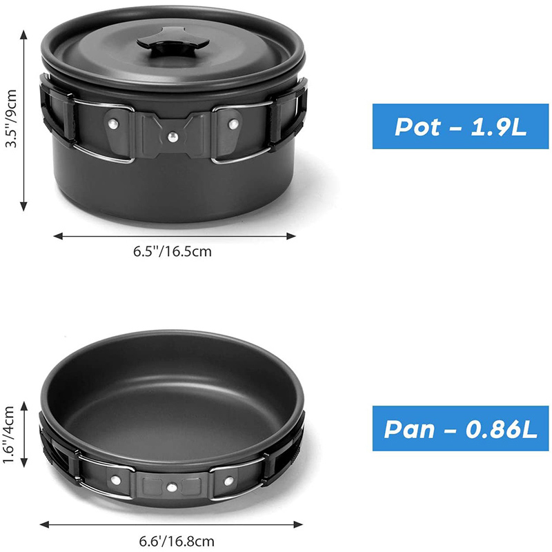 Camping Cooking Set Non Stick - 1 Set Outdoor-Kochgeschirr für Camping und
