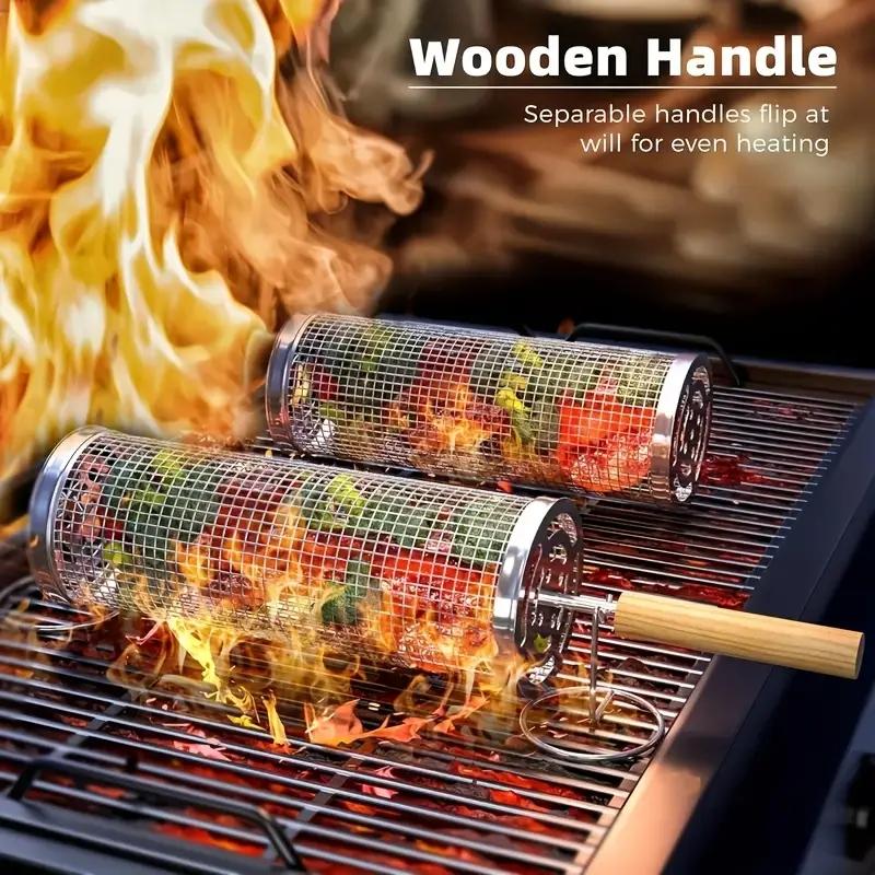 Edelstahl BBQ-Grillkorb, Runde – Camping Cooking Bbq Bewertung und Preis