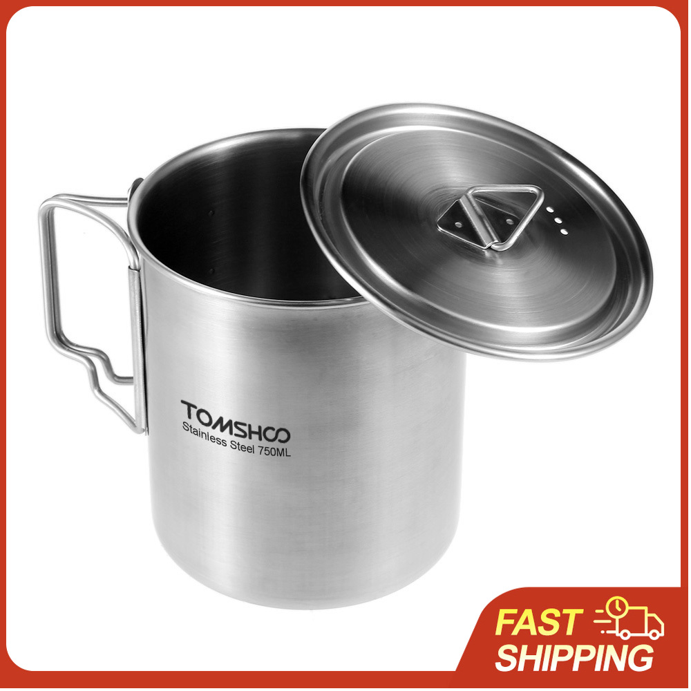 TOMSHOO 750 ml Edelstahl-Topf, – Camping Cooking Pot With Lid Bewertung und Preis