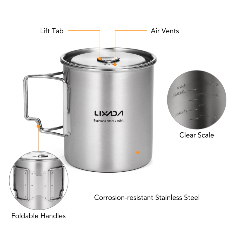 Lixada 750ml Tasse Outdoor Ede – Camping Cooking Mug Bewertung und Preis