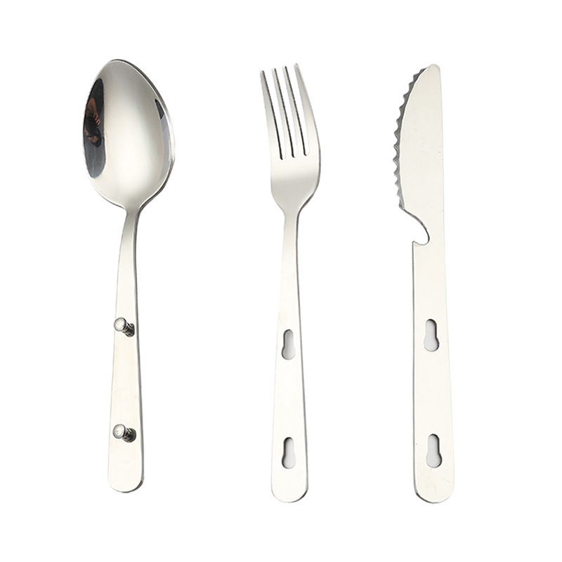 3 teile/satz Tragbare Edelstah – Camping Cooking And Dining Set Bewertung und Preis