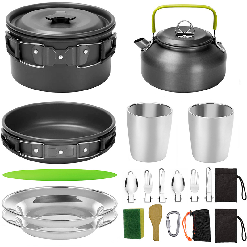 1 Set Outdoor-Kochgeschirr für – Camping Cooking Set Non Stick Bewertung und Preis