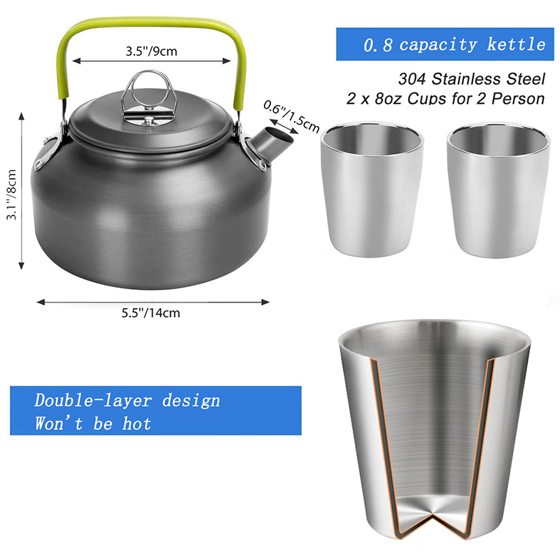 1 Set Outdoor-Kochgeschirr für – Camping Cooking Set Non Stick Bewertung und Preis