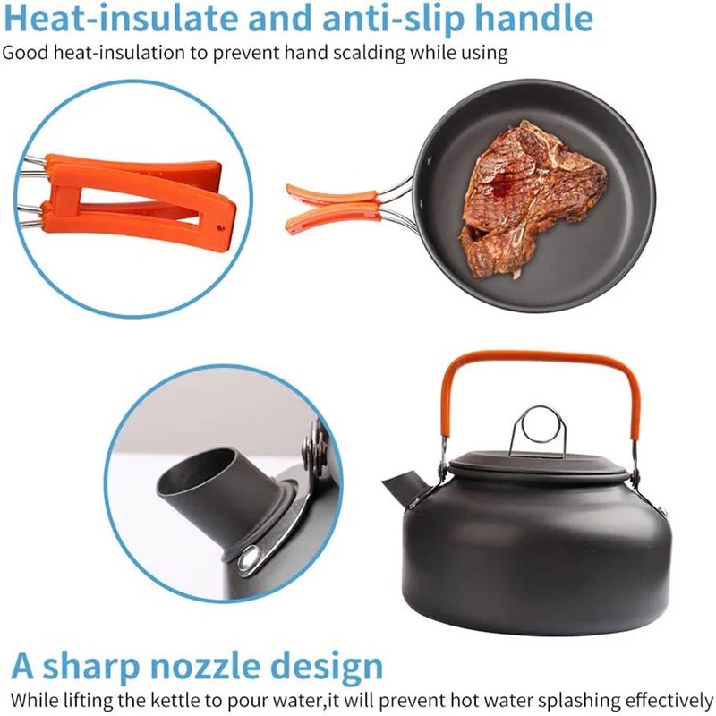 Camping-Kochset, Camping-Kochg – Camping Cooking Set Non Stick Bewertung und Preis